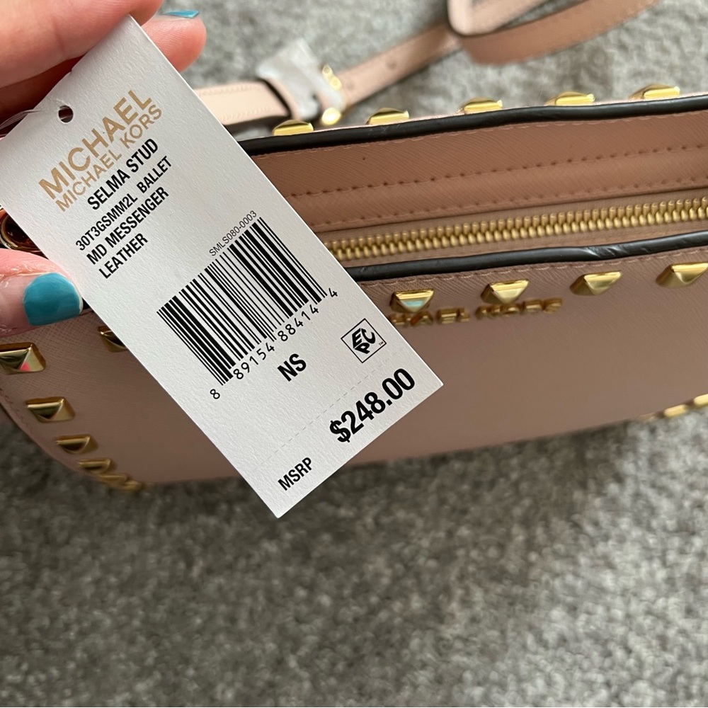 Michael Kors selma medium stud crossbody NWT pink - Picture 9 of 10